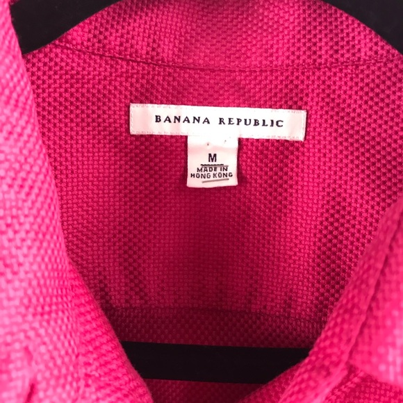 Banana Republic Pink Textured Button Down 254-3 - Picture 4 of 5